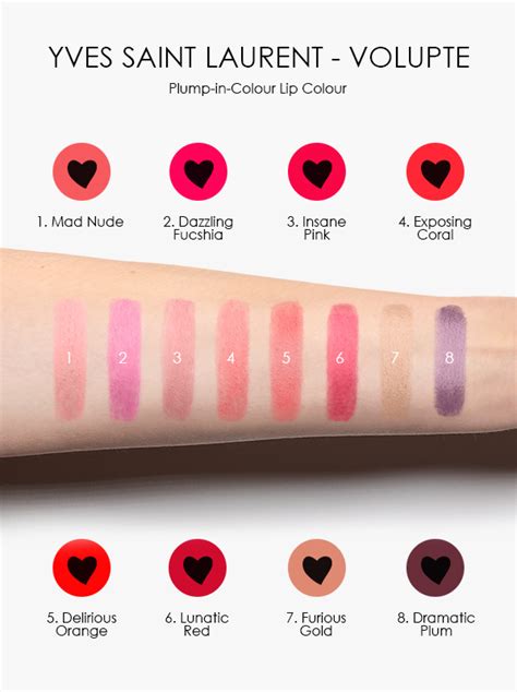 ysl lipstick plump in colour|YSL lipstick color chart.